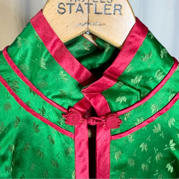 50s China Silk Embroidered Pajamas - Picture 5 of 16